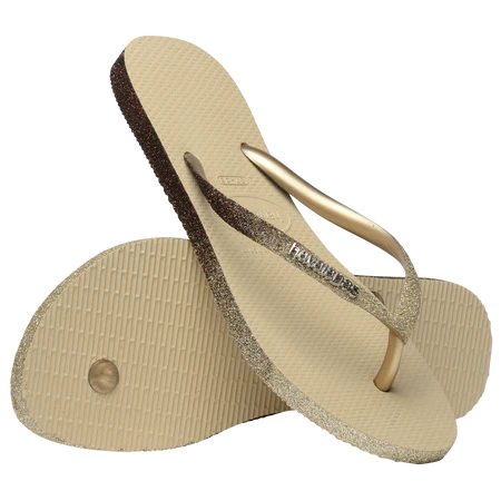 Havaianas Slim Sparkle Flip Flops Sand Grey