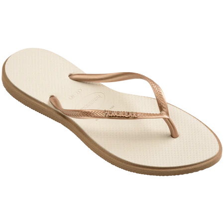 Havaianas Slim Point Flip Flops Rose Gold/Beige