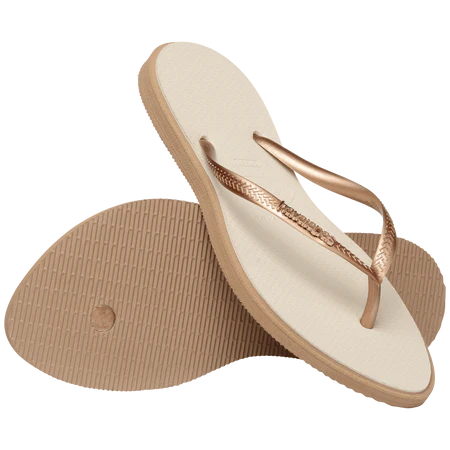 Havaianas Slim Point Flip Flops Rose Gold/Beige