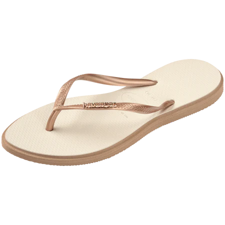 Havaianas Slim Point Flip Flops Rose Gold/Beige