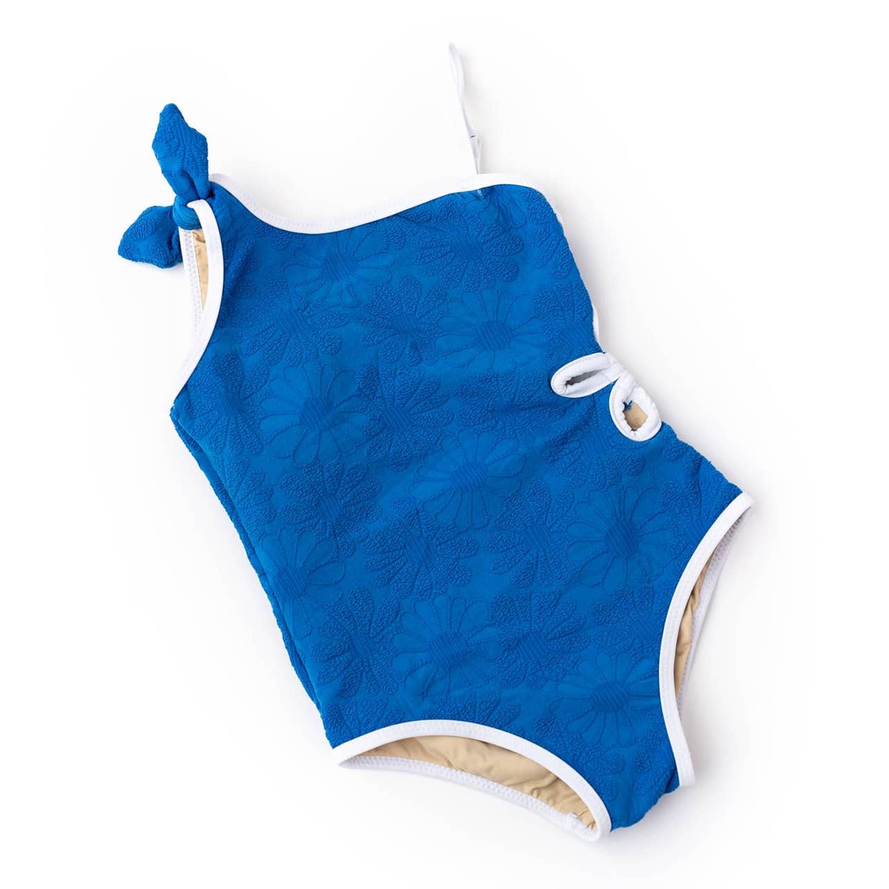 Shade Critters Royal Blue Floral One Shoulder One Piece