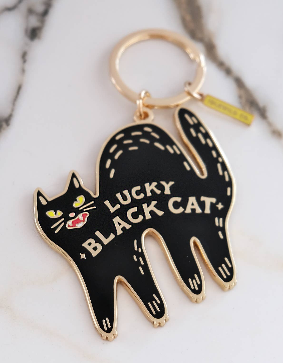 Enamel Bagcharm/ Keychain | Lucky Black Cat