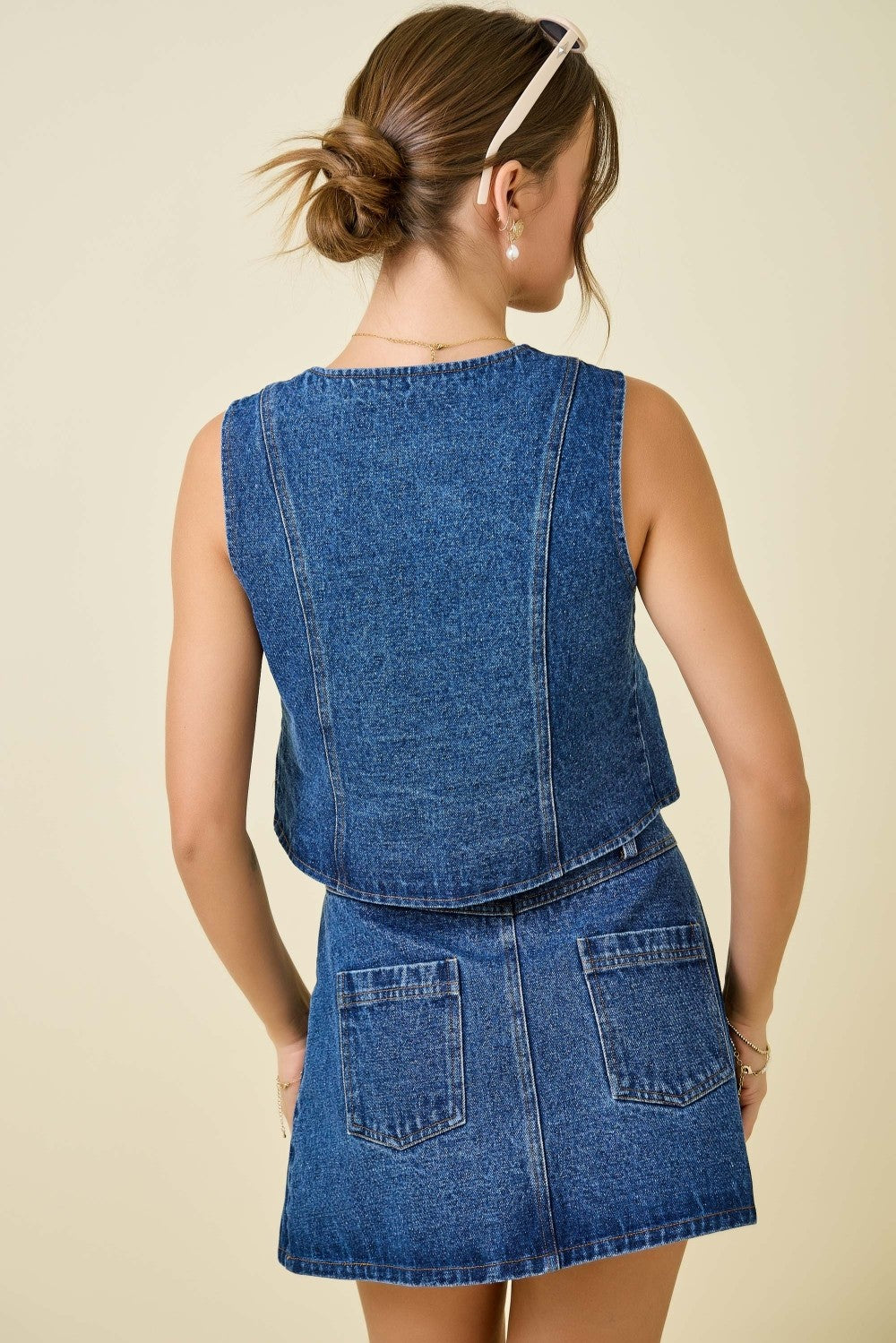Josie Tie Front Denim Vest