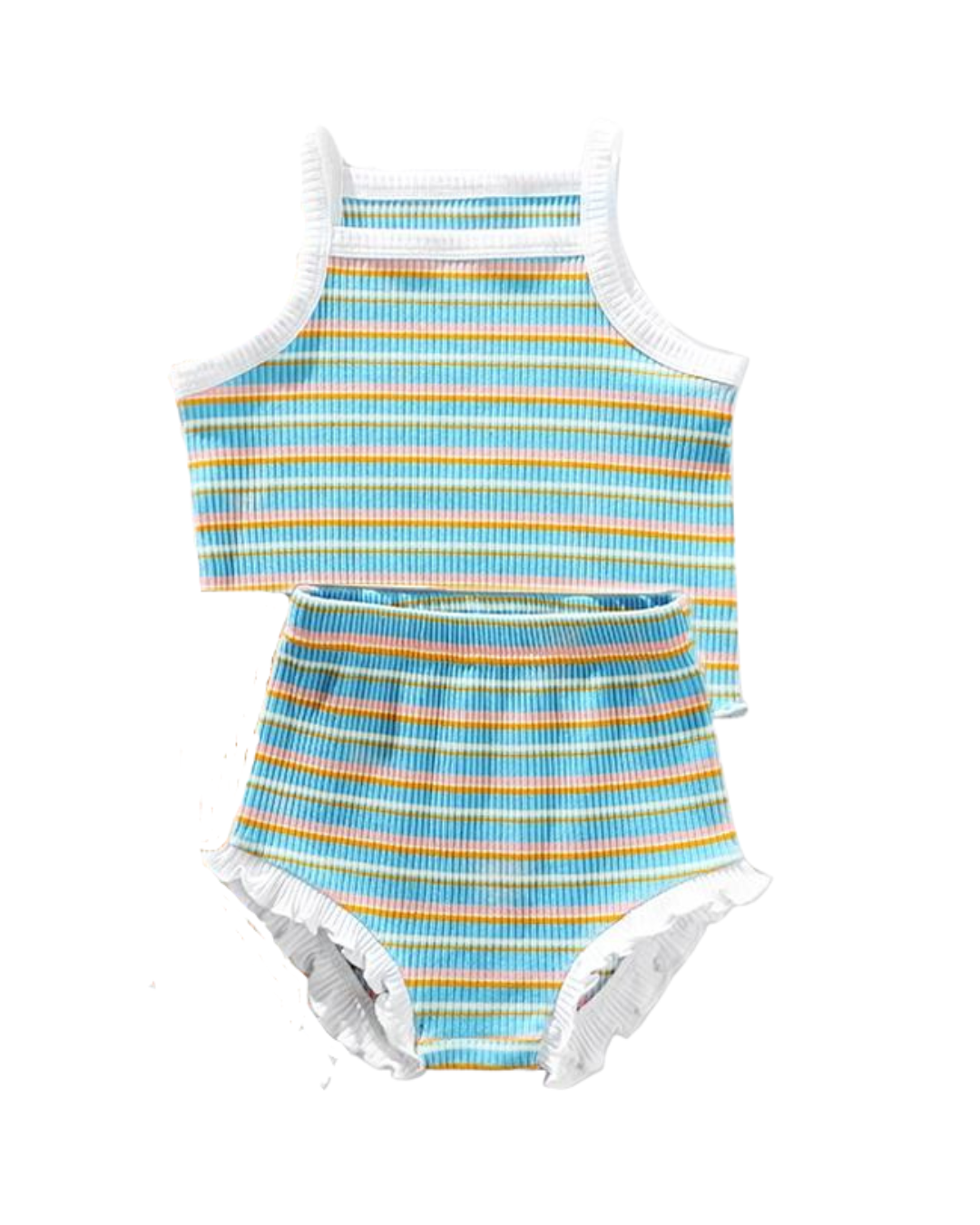 Shore Striped Ribbed Two Piece Set