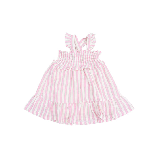 Load image into Gallery viewer, Angel Dear Candy Stripe Smocked Ruffle Sundress and Diaper Cover
