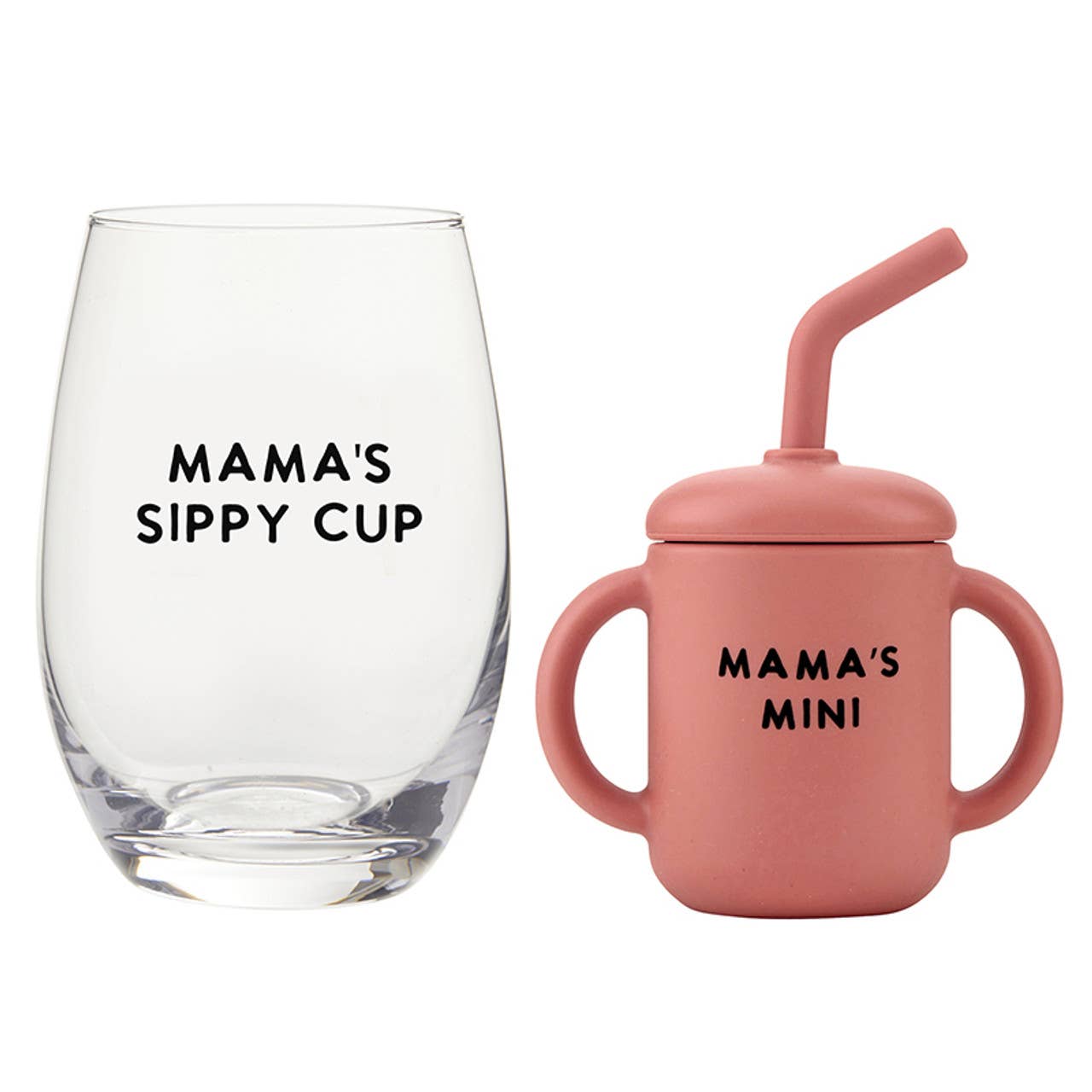 Mama + Mini Sippy Cup & Wine Glass Set
