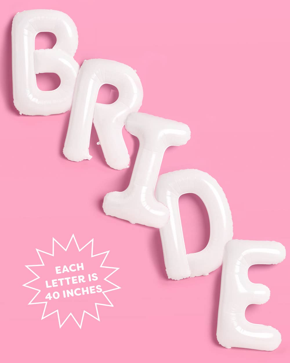 White Jumbo BRIDE Balloons 40 Inch | Bridal Shower Bach
