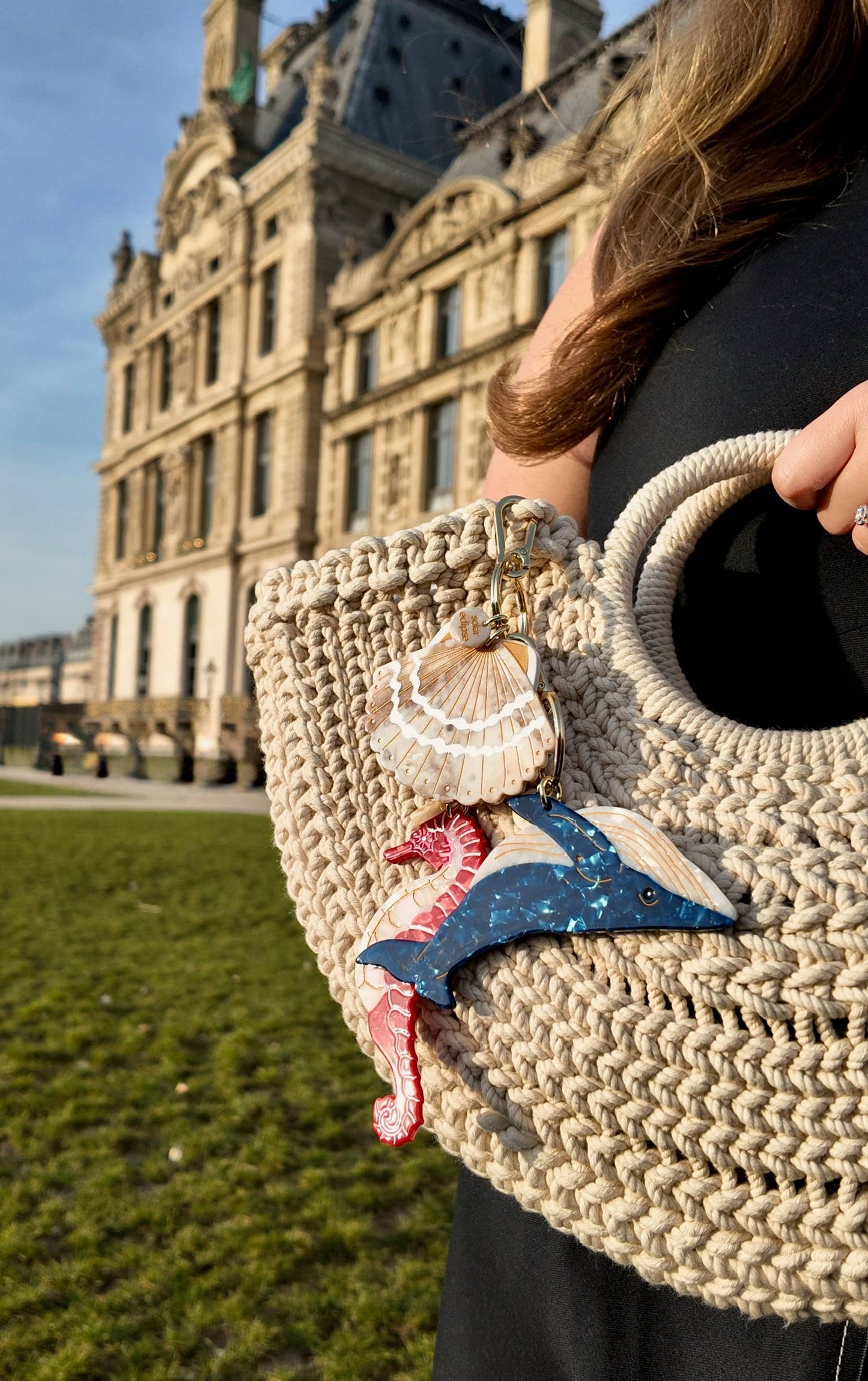 Solar Eclipse Seashell Bag Charm & Keychain