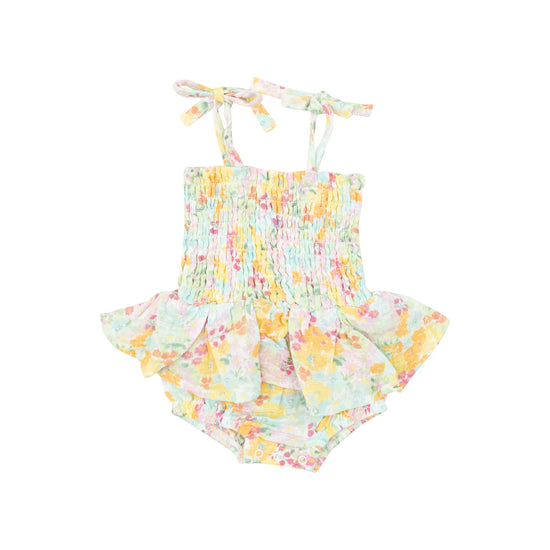 Angel Dear Spring Meadow Smocked Bubble With Skirt