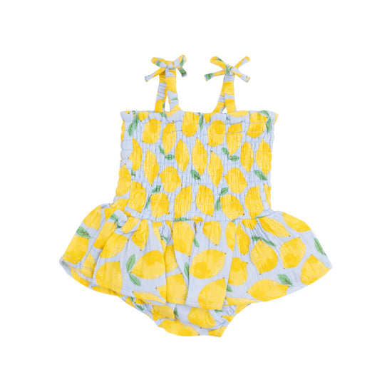 Angel Dear Sunny Lemons Smocked Bubble With Skirt