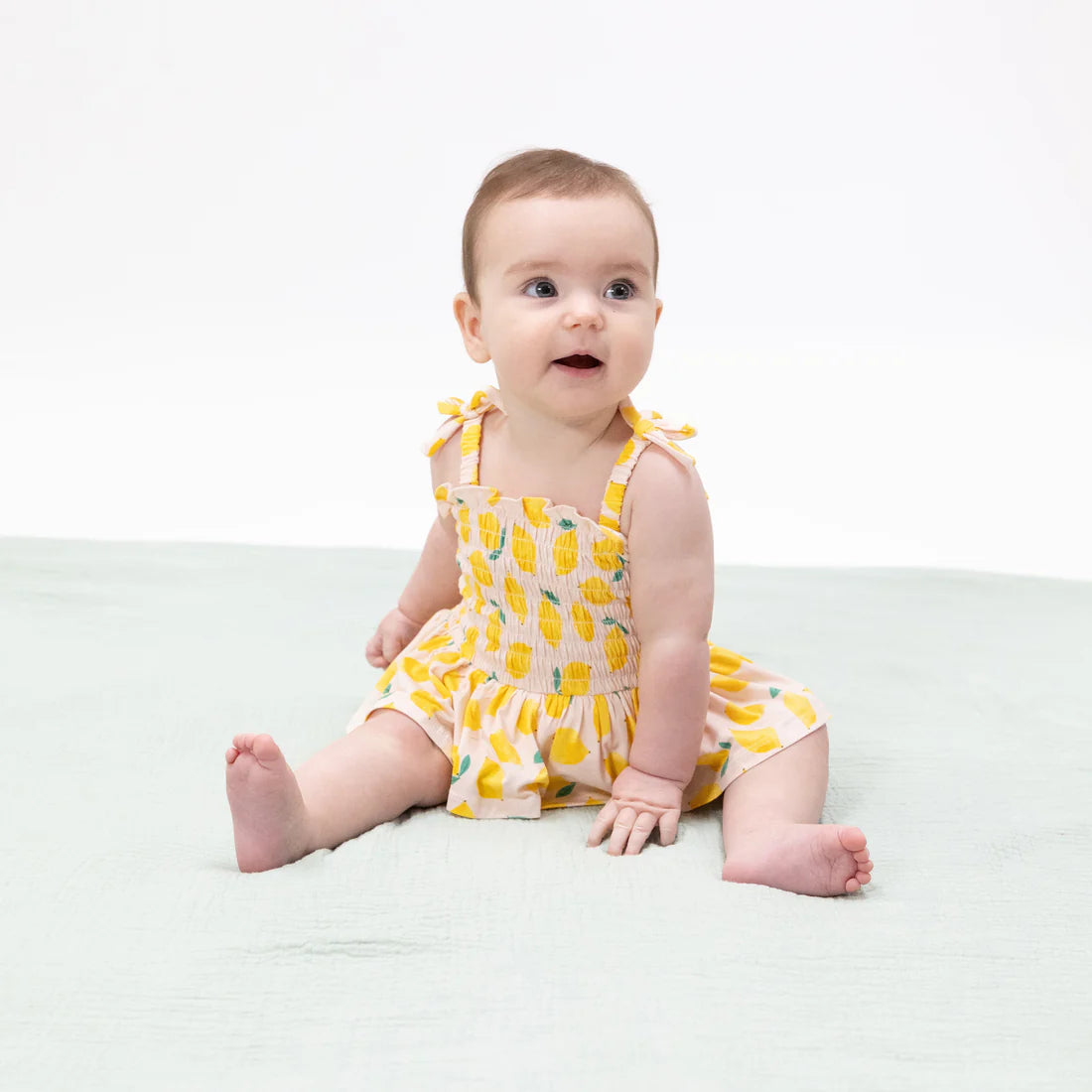 Angel Dear Smocked Bubble w/Skirt Sunny Lemons