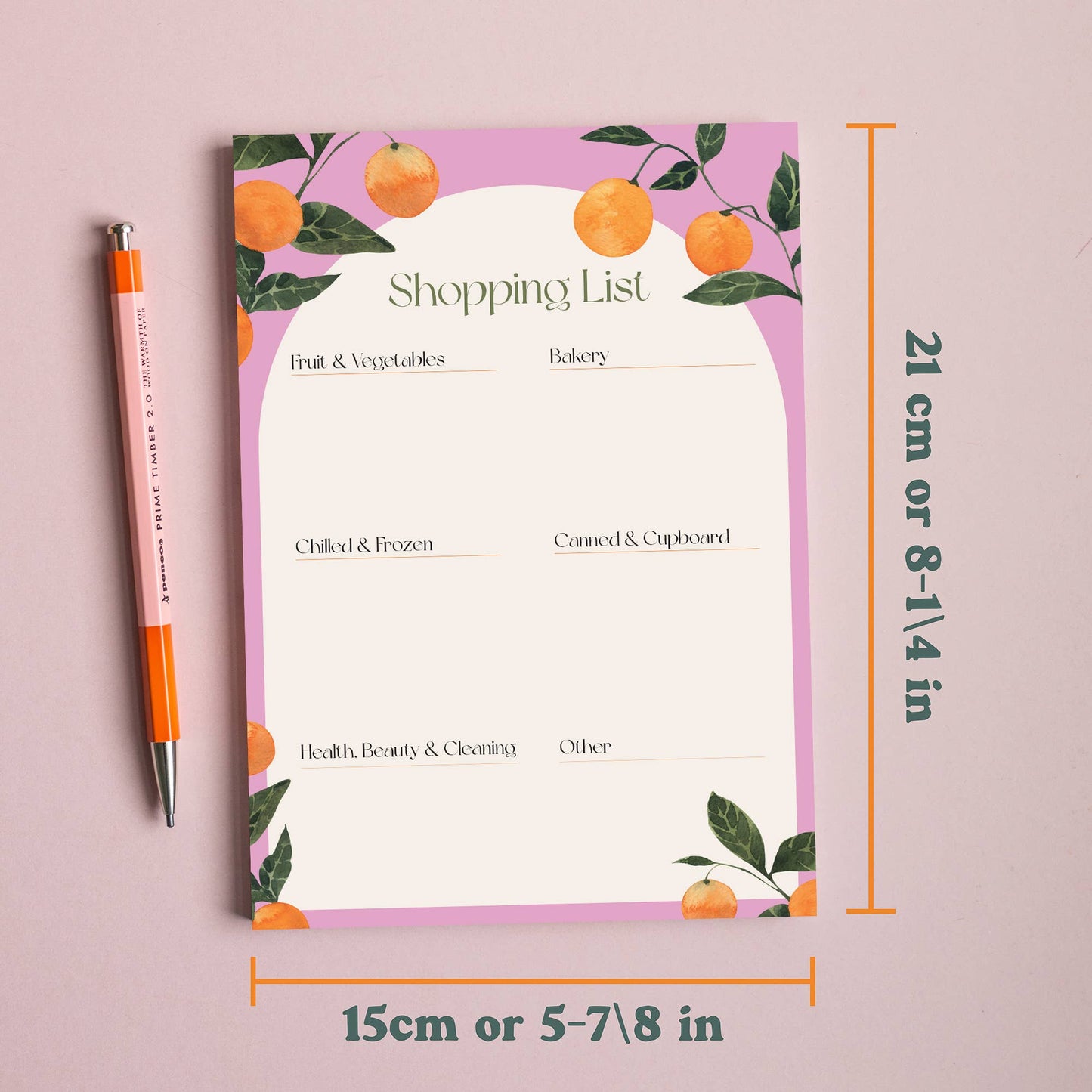 Orangerie Shopping List Pad