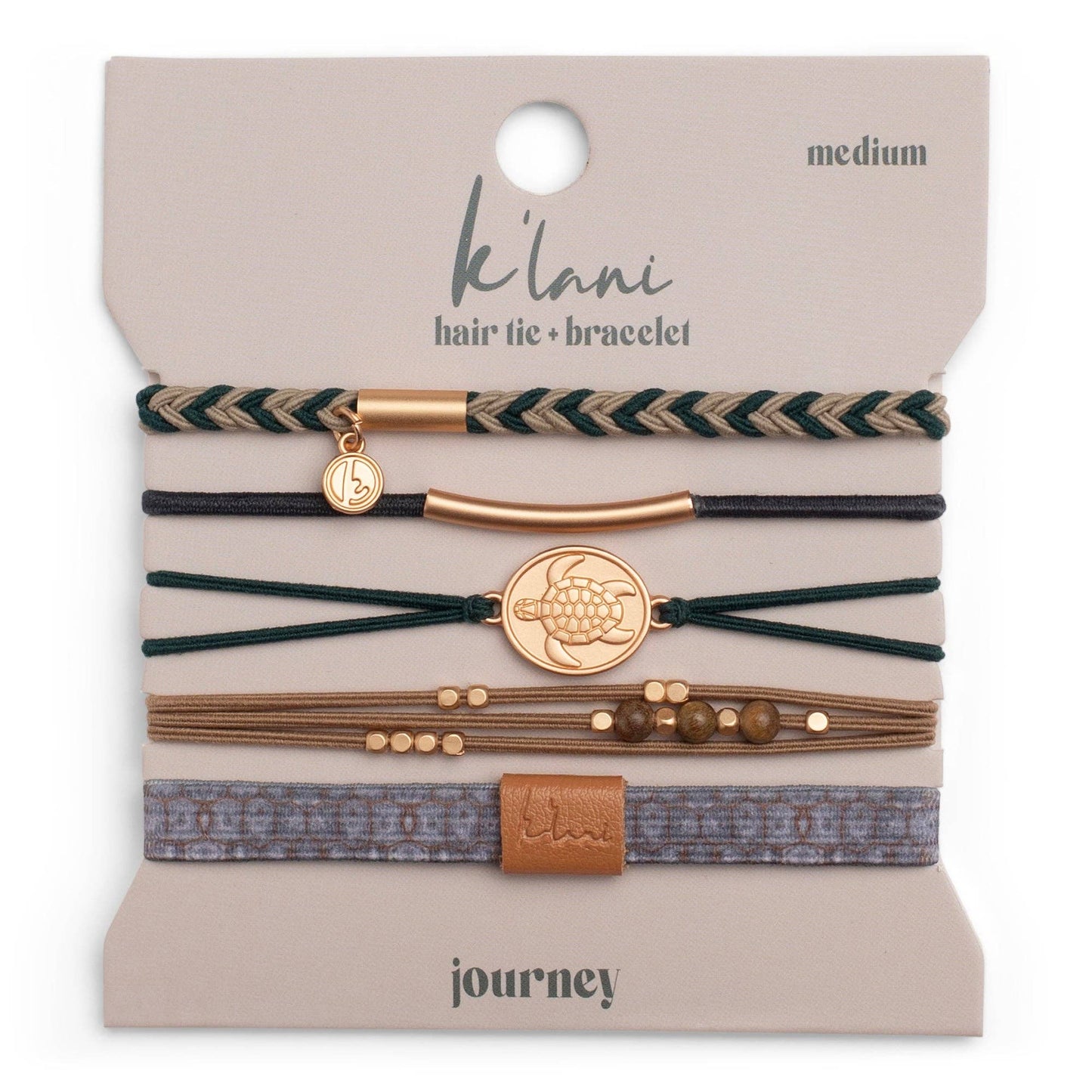 K'lani "Journey" Green Sea Turtle Hair Tie Bracelets