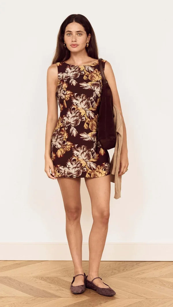 MINKPINK Tahlia Brown Floral Shift Dress