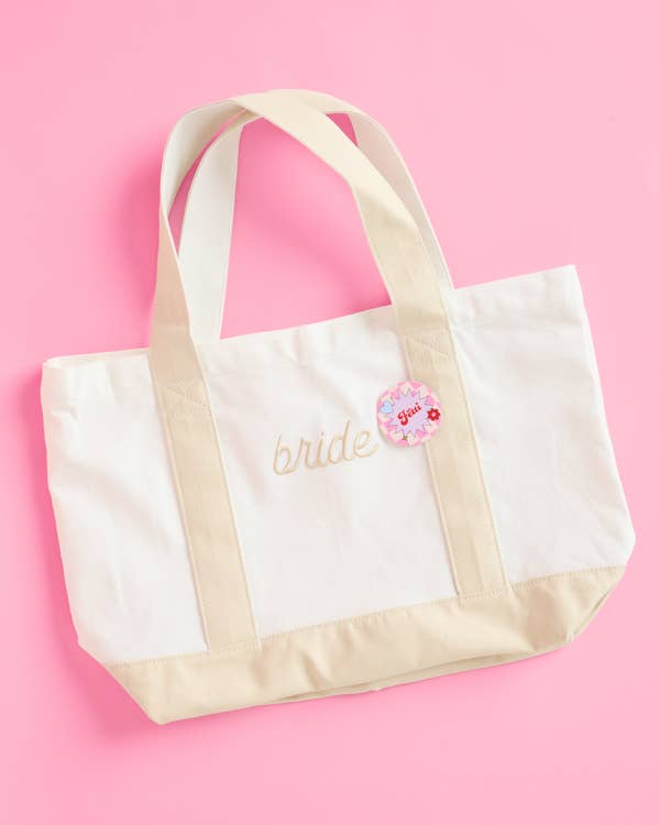 Neutral Bride Boat Tote Bag | Beige Bride Tote, Bridal