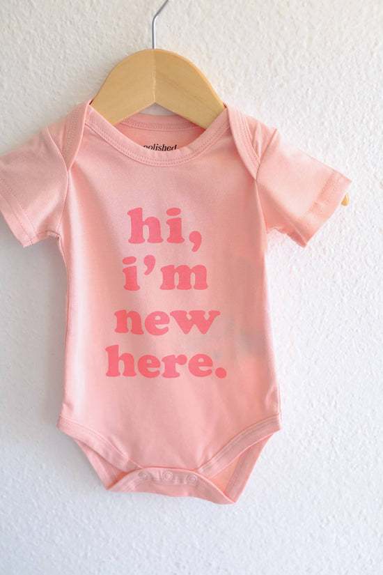 Hi I'm New Here Baby Onesie