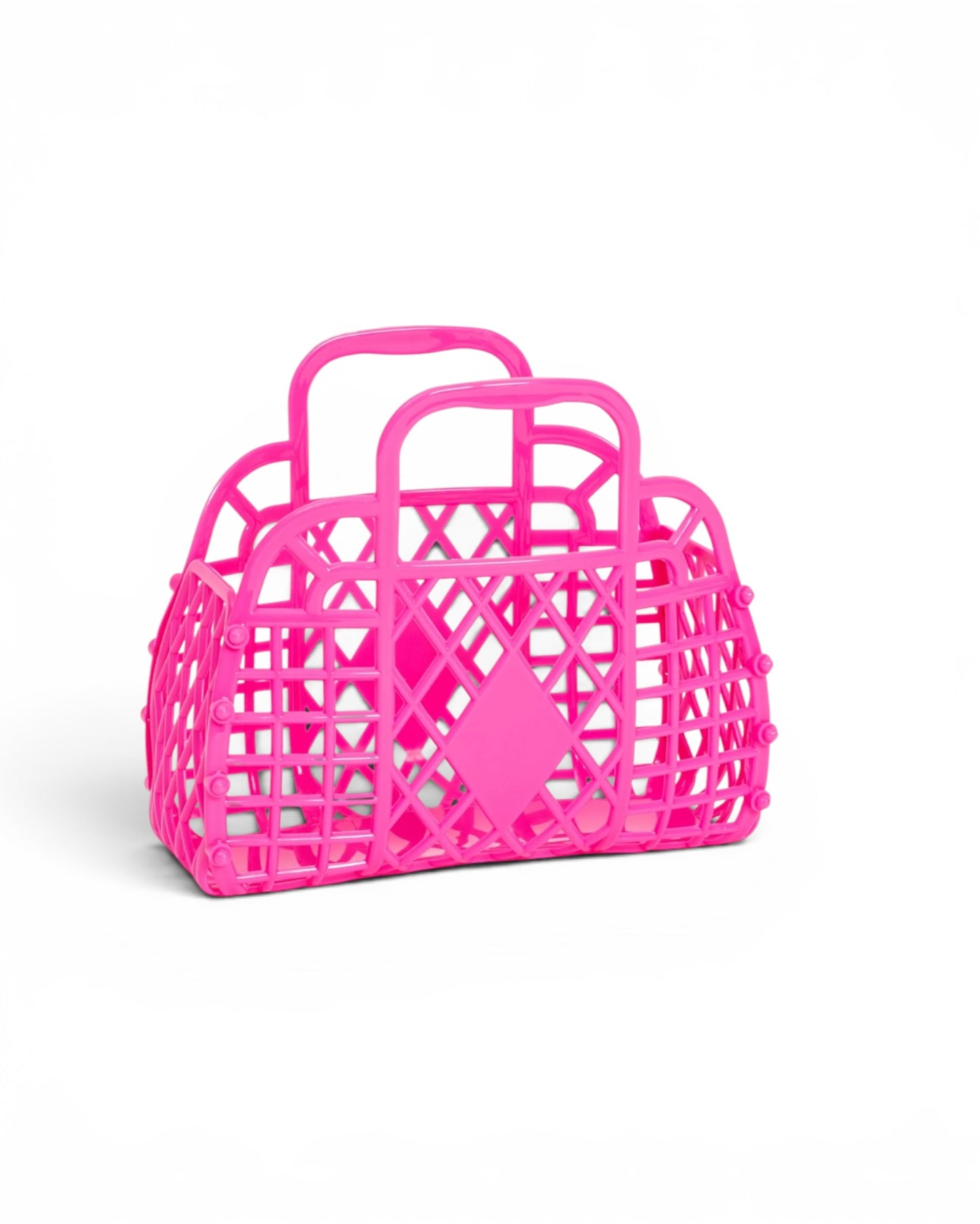 Sun Jellies Retro Basket Jelly Bag - Mini: Berry Pink