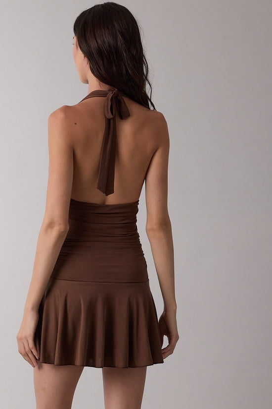 Reis Halter Dress Brown