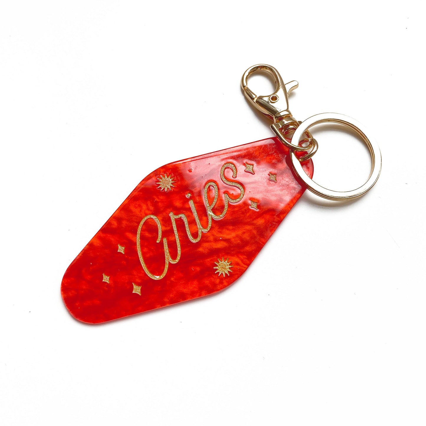 Aries Horoscope Motel Keychain
