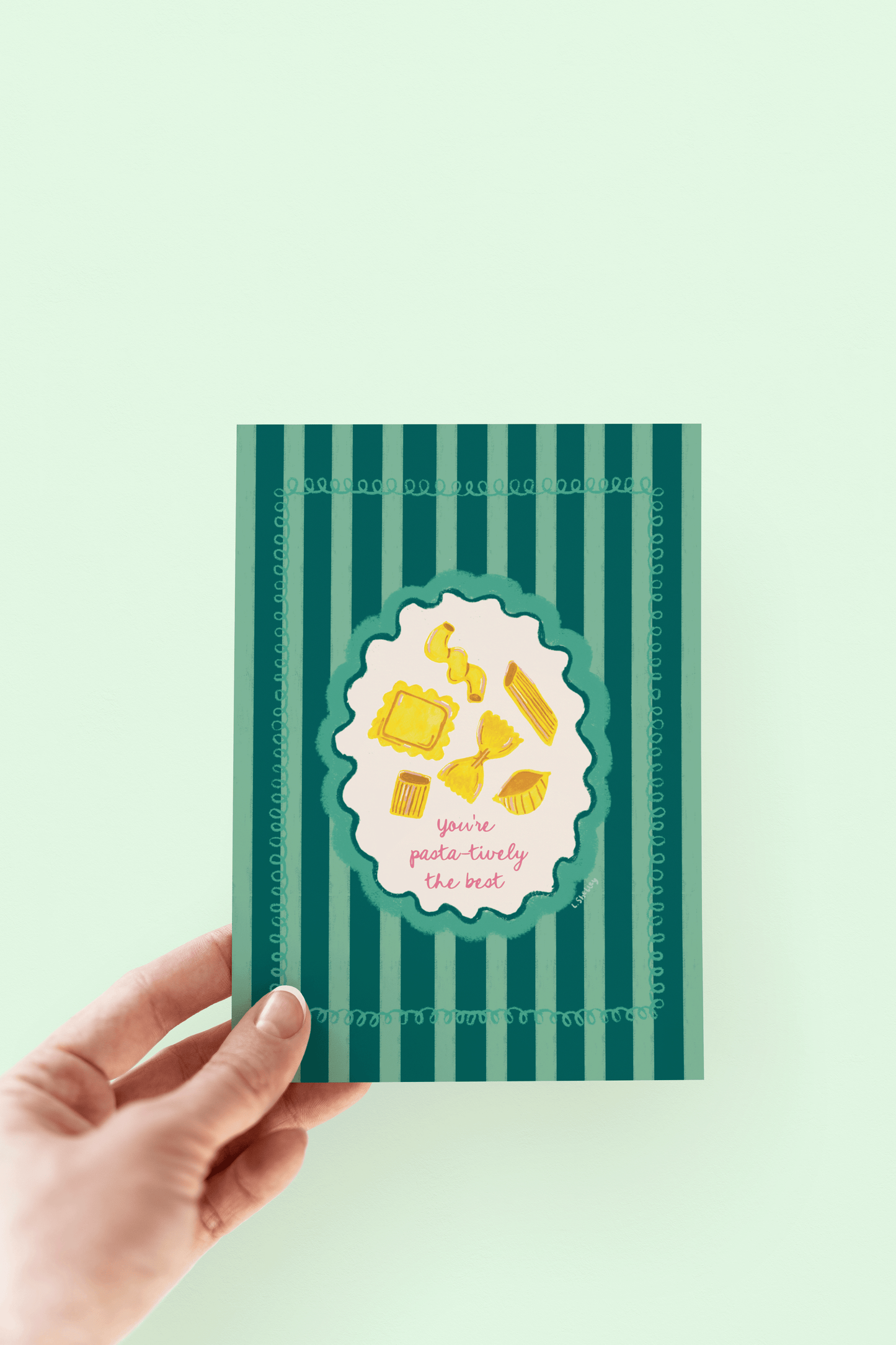 Pasta-tively The Best Thank You Love BFFs Card