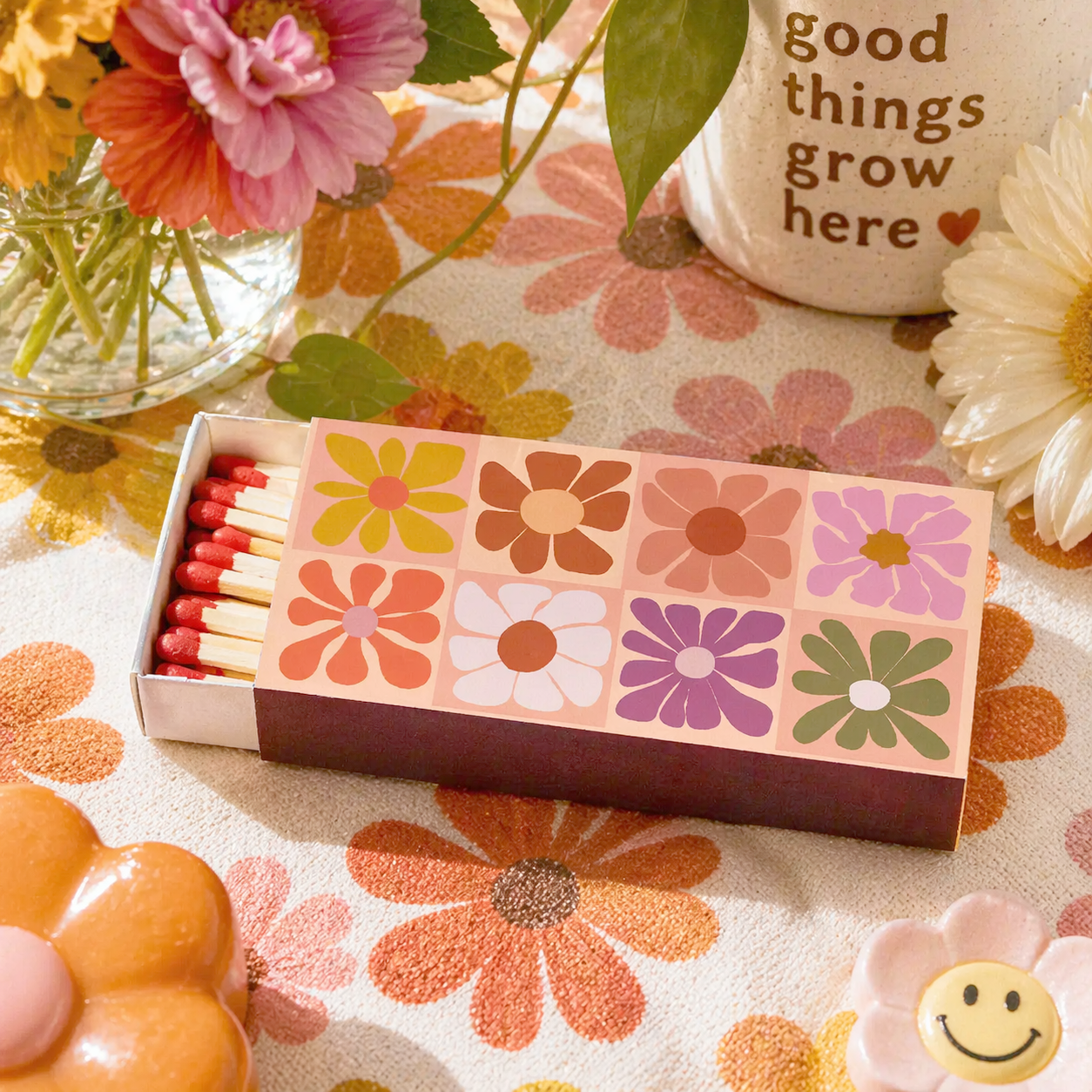 Funny Matchbox | Retro Flower Matches