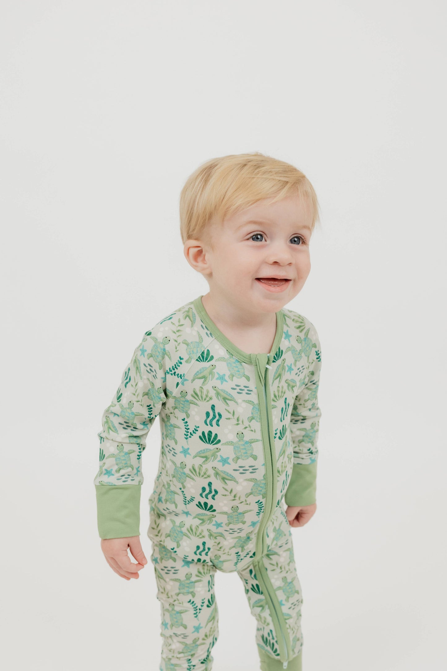 Save the Sea Turtles Bamboo Convertible Baby Pajamas