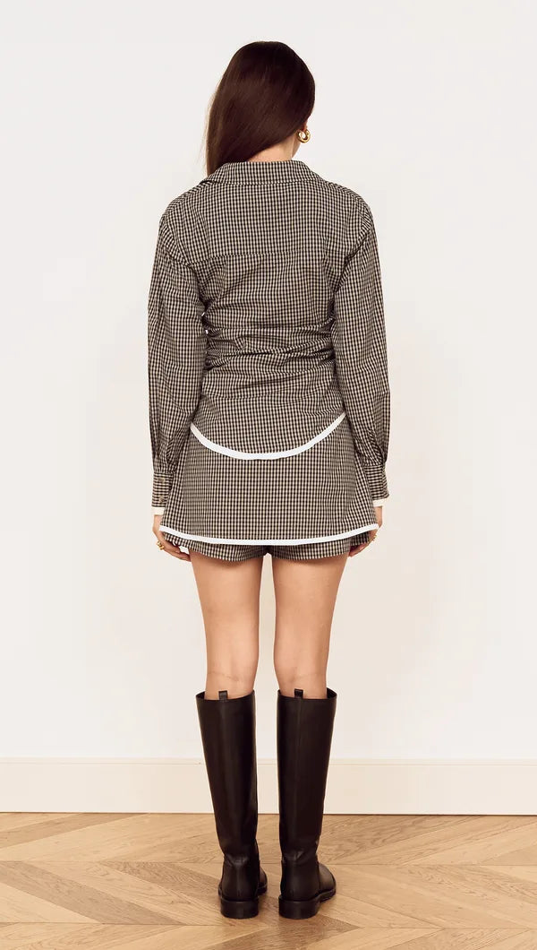 MINKPINK Wrem Check Contrast Hem Mini Skirt