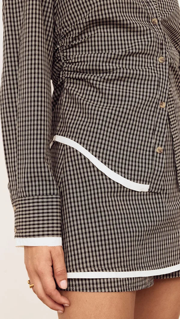 MINKPINK Wrem Check Contrast Hem Mini Skirt