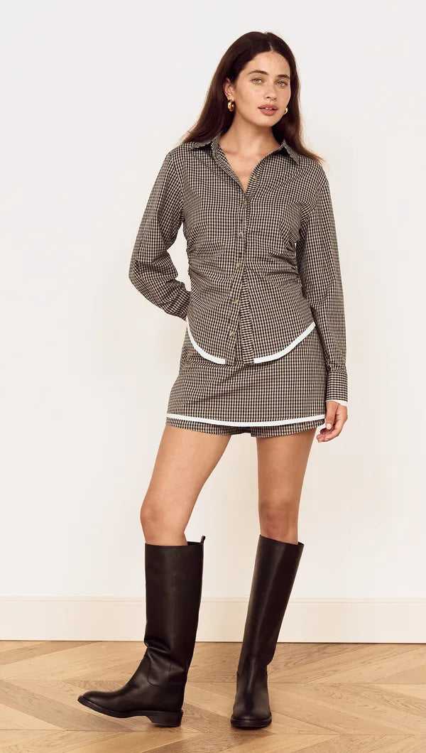 MINKPINK Wrem Check Contrast Hem Mini Skirt