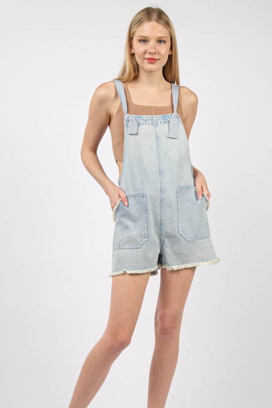 Belinda Short Overalls Light Indigo