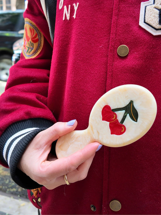 Solar Eclipse Hand-painted Cherry Hearts Handbag Hero Brush