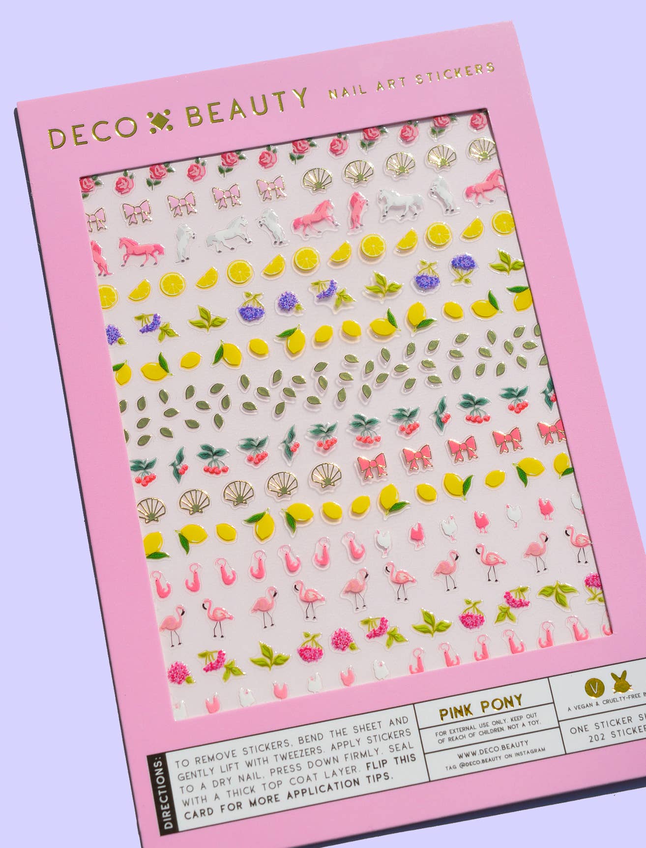 Deco Beauty Nail Art Stickers - Pink Pony