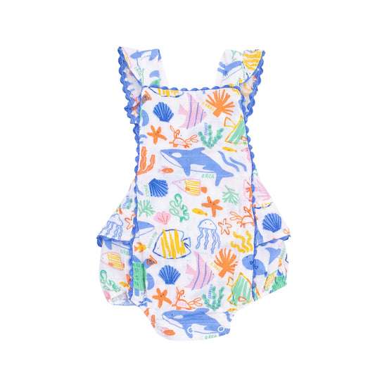 Angel Dear Colorful Reef Ric Rac Ruffle Sunsuit