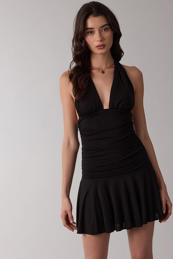 Reis Halter Dress Black