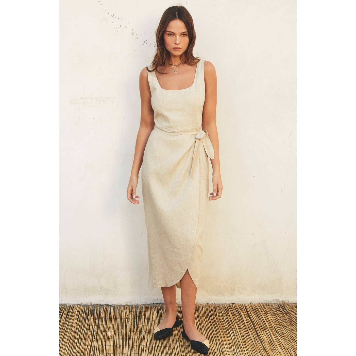 Tulip Hem Midi Wrap Dress