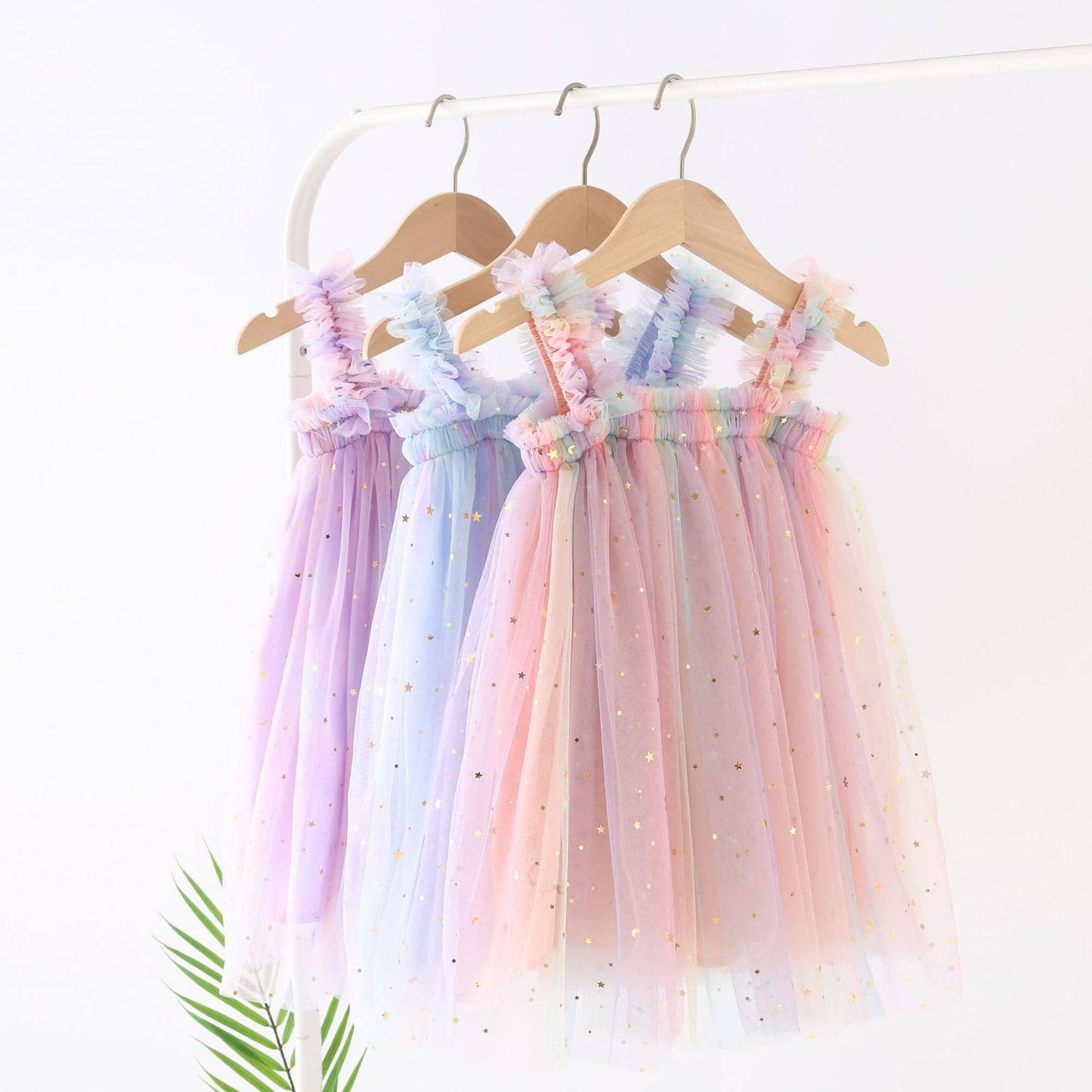 Girls Sequin Stars Mesh Dress
