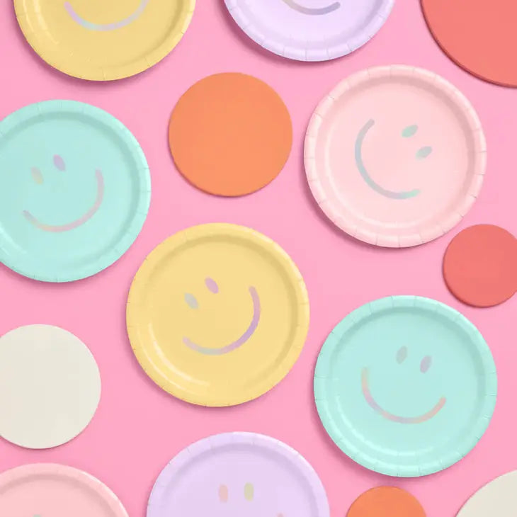 Smiley Pastel Paper Plates