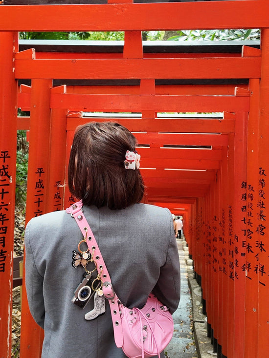 Solar Eclipse Hand-painted Monarch Butterfly Bag Charm + Keychain
