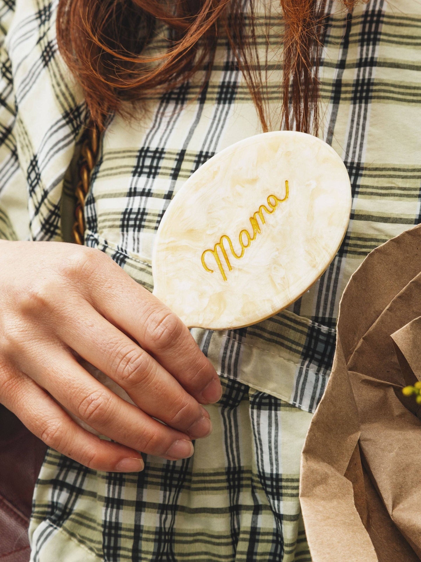 Solar Eclipse Hand-Painted Mama Handbag Hero Brush