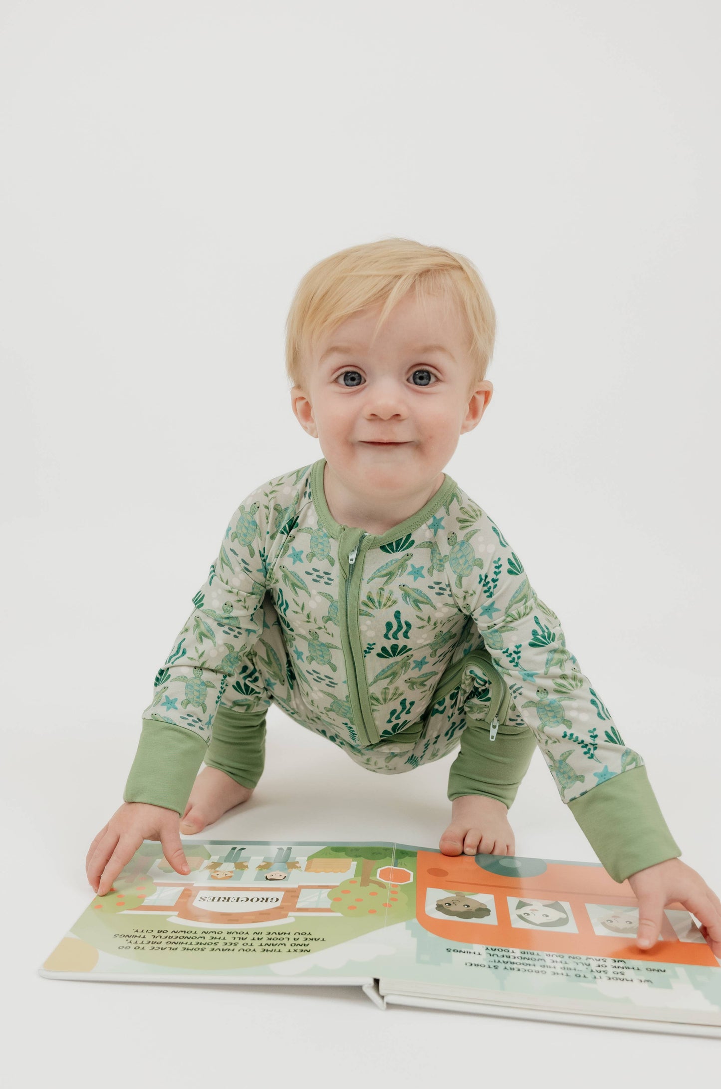 Save the Sea Turtles Bamboo Convertible Baby Pajamas
