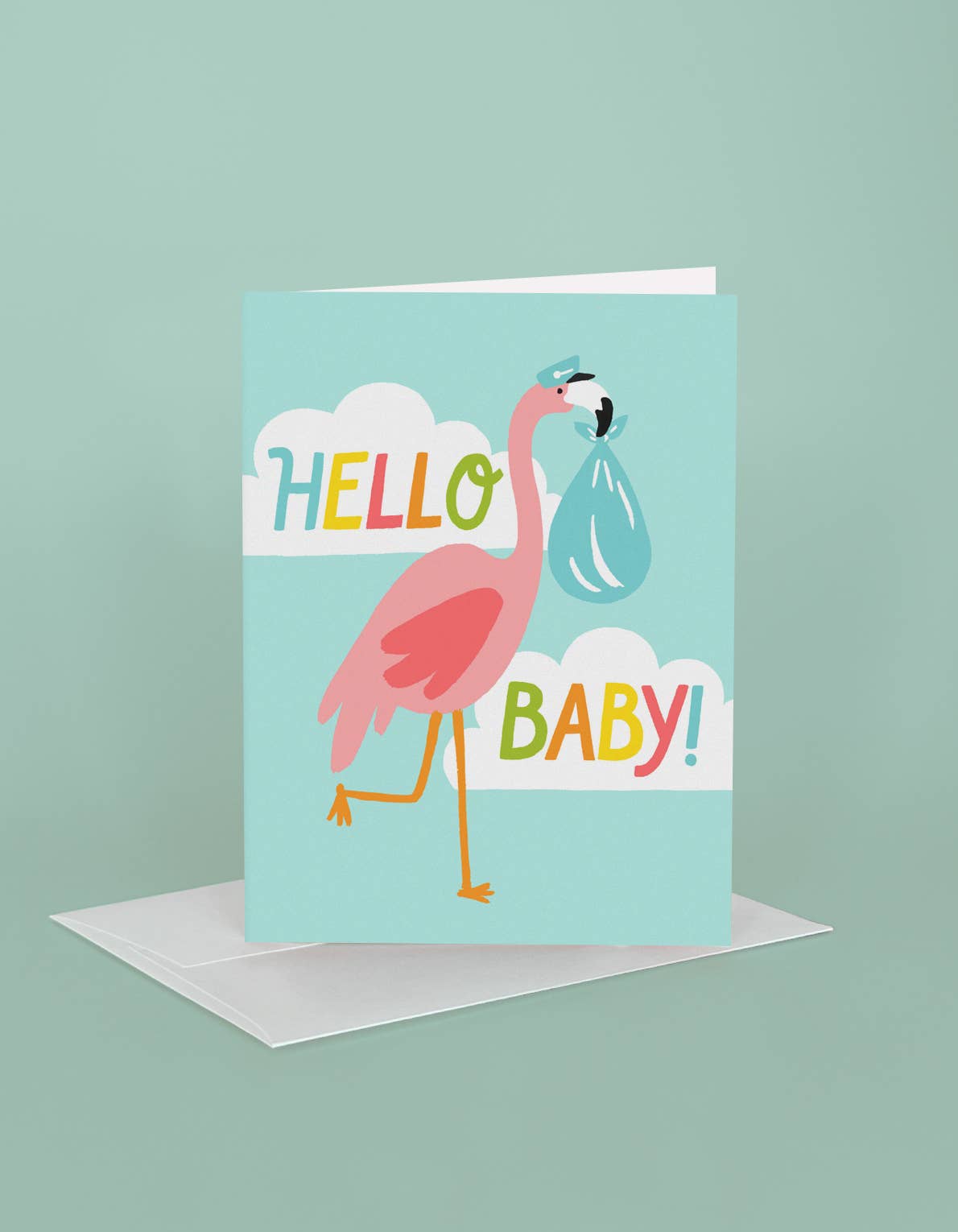 Flamingo Baby Card