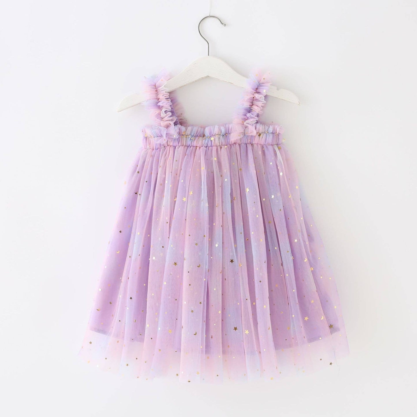 Girls Sequin Stars Mesh Dress