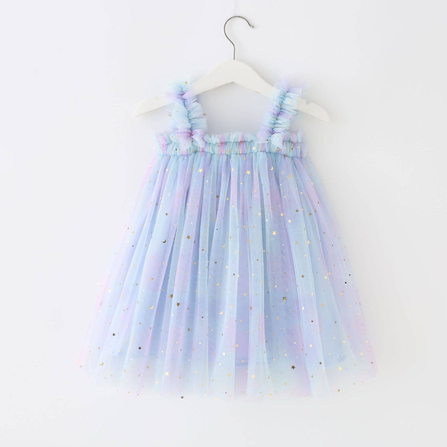 Girls Sequin Stars Mesh Dress