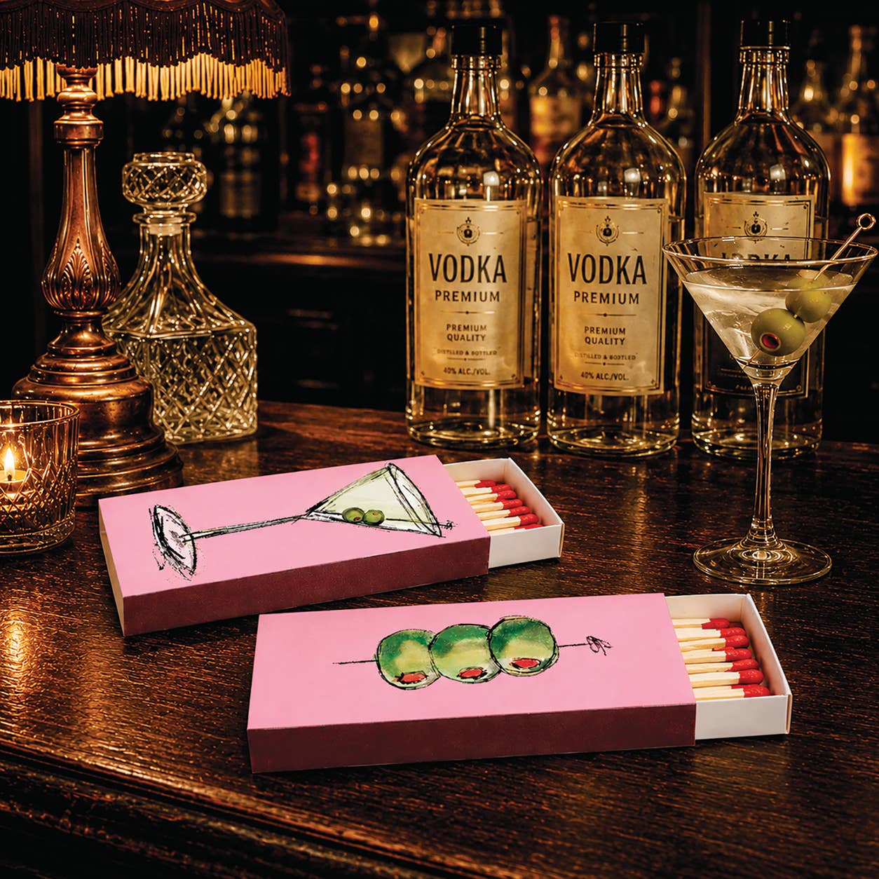 Martini Matchbox | Olive Box Matches | Cocktail Gift
