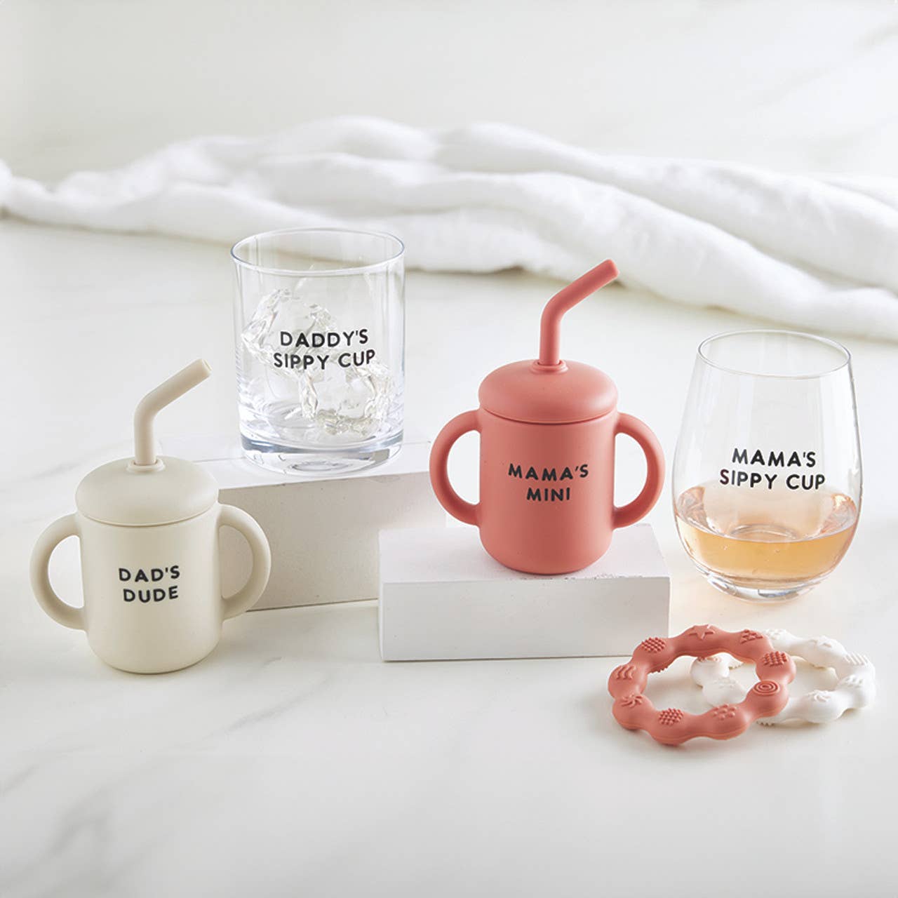 Mama + Mini Sippy Cup & Wine Glass Set