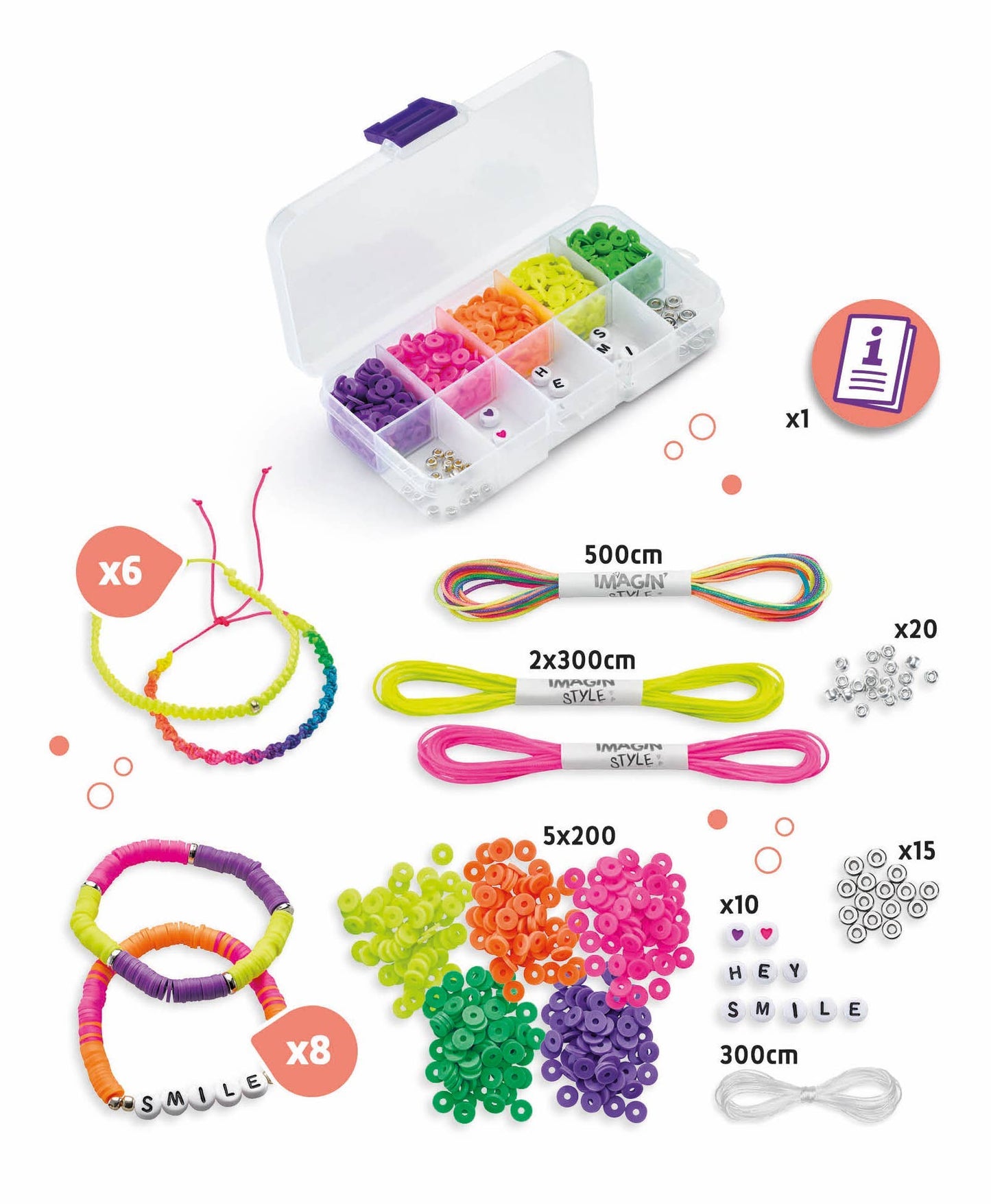 Heishi Neon Bracelet Kit 25 Piece
