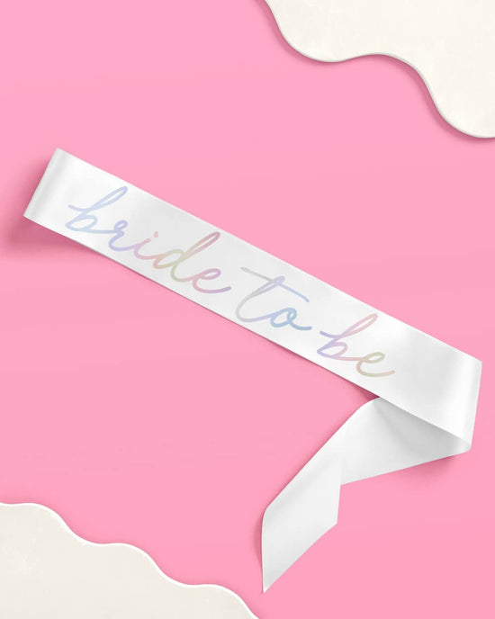 White Bride To Be Sash