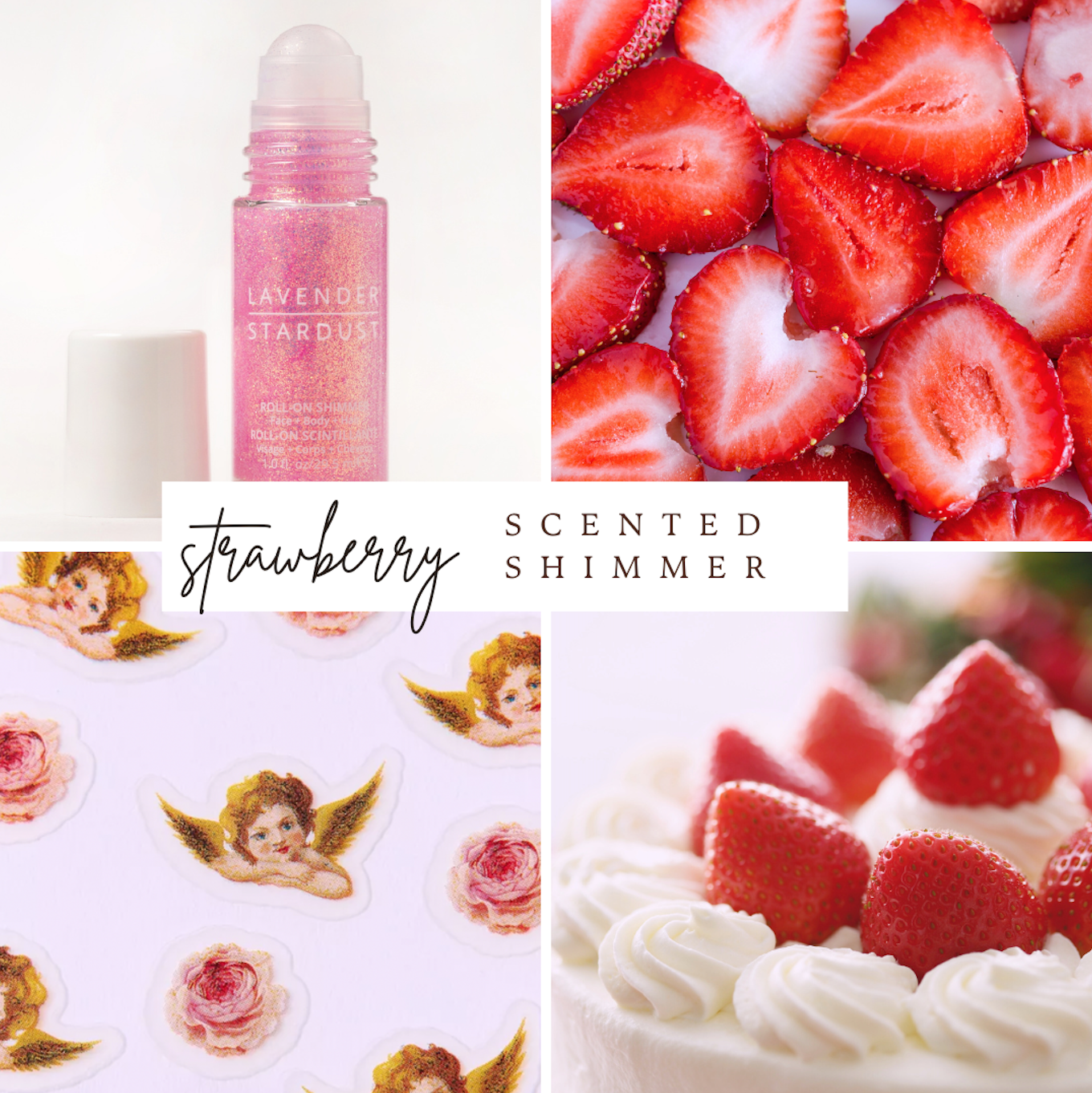 Roll-on Shimmer Strawberry Scented Pink