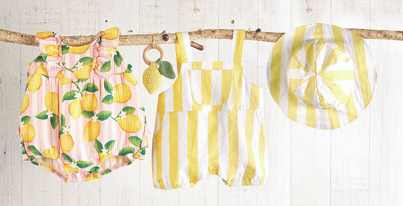 Overall Romper - Yellow Stripes