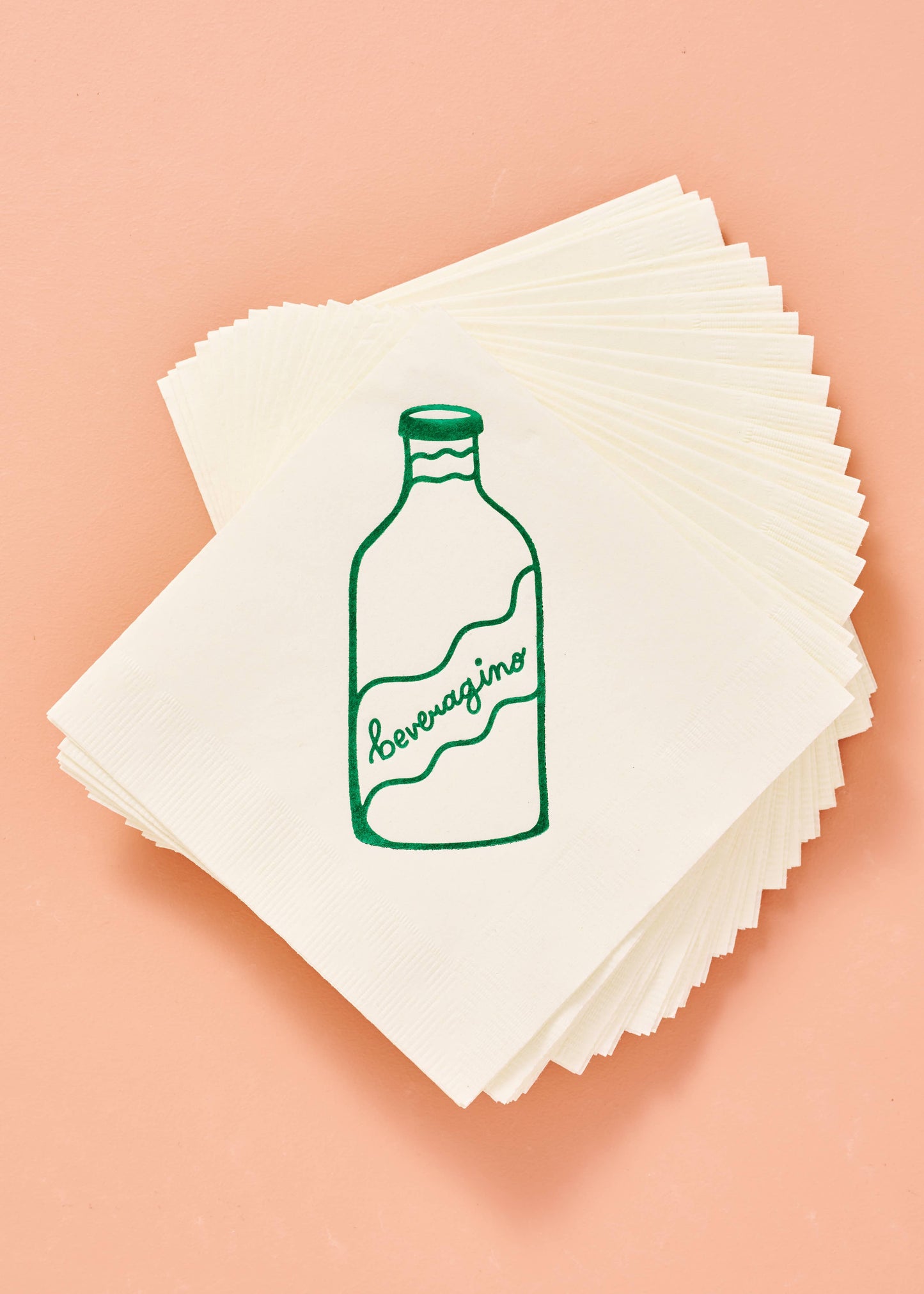 Beveragino Green & White Cocktail Napkins